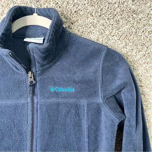 Columbia Jacket Boys M 10/12 Steens Mountain II Navy Blue Fleece Zip Up - Picture 2 of 6